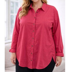 Universal Thread Button Down Shirt XXL Oversized Fit Pink Long Sleeve